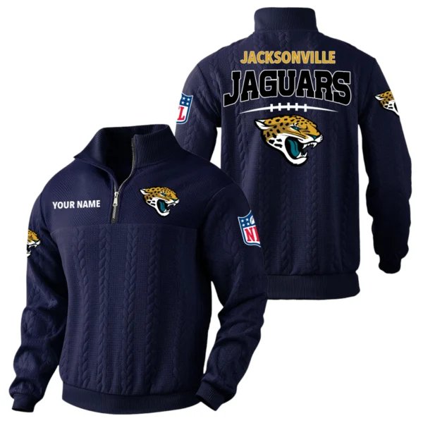 Jacksonville Jaguars Quarter Zip Sweatshirt Stand Collar Custom Name