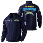 Los Angeles Chargers Quarter Zip Sweatshirt Stand Collar Custom Name