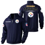 Pittsburgh Steelers Quarter Zip Sweatshirt Stand Collar Custom Name