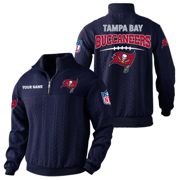 Tampa Bay Buccaneers Quarter Zip Sweatshirt Stand Collar Custom Name