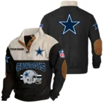 Dallas Cowboys Knitted Ribbed Corduroy Sweatshirt Mid Stretch Stand Collar Pullover Sweater, Custom Name