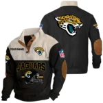 Jacksonville Jaguars Knitted Ribbed Corduroy Sweatshirt Mid Stretch Stand Collar Pullover Sweater, Custom Name