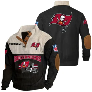 Tampa Bay Buccaneers Knitted Ribbed Corduroy Sweatshirt Mid Stretch Stand Collar Pullover Sweater, Custom Name