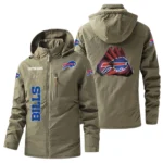 Buffalo Bills Windbreaker Jacket Hooded, Warm Lining Waterproof Custom Name