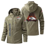 Denver Broncos Windbreaker Jacket Hooded, Warm Lining Waterproof Custom Name