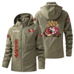San Francisco 49ers Windbreaker Jacket Hooded, Warm Lining Waterproof Custom Name