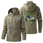 Seattle Seahawks Windbreaker Jacket Hooded, Warm Lining Waterproof Custom Name