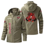 Tampa Bay Buccaneers Windbreaker Jacket Hooded, Warm Lining Waterproof Custom Name
