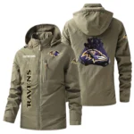 Baltimore Ravens Windbreaker Jacket Hooded, Warm Lining Waterproof Custom Name