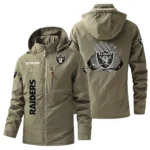 Las Vegas Raiders Windbreaker Jacket Hooded, Warm Lining Waterproof Custom Name