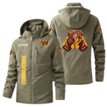 Washington Commanders Windbreaker Jacket Hooded, Warm Lining Waterproof Custom Name