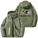 Baltimore Ravens Hooded Puffer Jacket Fleece-Lined Custom Name