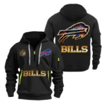 Buffalo Bills Half-Zip Hoodie Multi-Pocket Custom Name