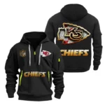 Kansas City Chiefs Half-Zip Hoodie Multi-Pocket Custom Name