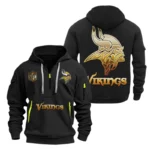 Minnesota Vikings Half-Zip Hoodie Multi-Pocket Custom Name