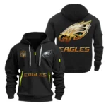 Philadelphia Eagles Half-Zip Hoodie Multi-Pocket Custom Name