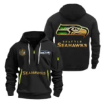 Seattle Seahawks Half-Zip Hoodie Multi-Pocket Custom Name
