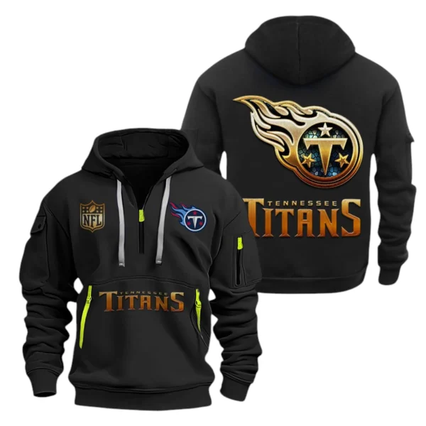 Tennessee Titans Half-Zip Hoodie Multi-Pocket Custom Name