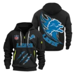 Detroit Lions Half-Zip Hoodie Multi-Pocket Custom Text