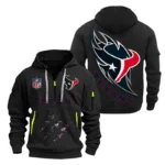 Houston Texans Half-Zip Hoodie Multi-Pocket Custom Text