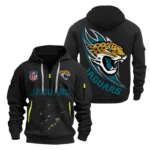 Jacksonville Jaguars Half-Zip Hoodie Multi-Pocket Custom Text