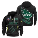 New York Jets Half-Zip Hoodie Multi-Pocket Custom Text