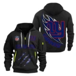New York Giants Half-Zip Hoodie Multi-Pocket Custom Text
