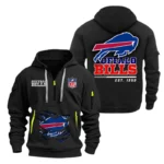 Buffalo Bills Half Zip Hoodie Sports Hooded Multi-Pocket, Custom Text