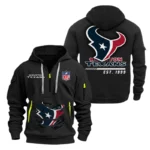 Houston Texans Half Zip Hoodie Sports Hooded Multi-Pocket, Custom Text