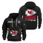 Kansas City Chiefs Half Zip Hoodie Sports Hooded Multi-Pocket, Custom Text