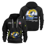 Los Angeles Rams Half Zip Hoodie Sports Hooded Multi-Pocket, Custom Text