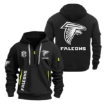 Atlanta Falcons Half Zip Hoodie Sports Hooded Multi-Pocket Custom Name