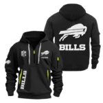 Buffalo Bills Half Zip Hoodie Sports Hooded Multi-Pocket Custom Name