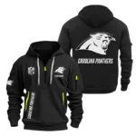Carolina Panthers Half Zip Hoodie Sports Hooded Multi-Pocket Custom Name