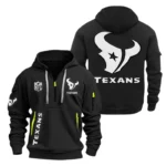 Houston Texans Half Zip Hoodie Sports Hooded Multi-Pocket, Custom Name