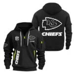 Kansas City Chiefs Half Zip Hoodie Sports Hooded Multi-Pocket, Custom Name