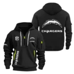 Los Angeles Chargers Half Zip Hoodie Sports Hooded Multi-Pocket, Custom Name