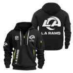 Los Angeles Rams Half Zip Hoodie Sports Hooded Multi-Pocket, Custom Name