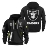 Las Vegas Raiders Half Zip Hoodie Sports Hooded Multi-Pocket, Custom Name