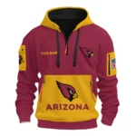 Arizona Cardinals Half Zip Hoodie All Over Prints Custom Name