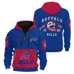 Buffalo Bills Half Zip Hoodie All Over Prints Custom Name