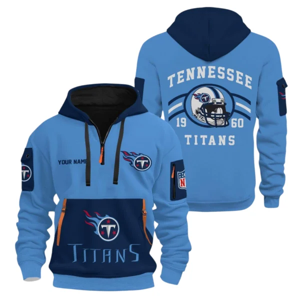 Tennessee Titans Half Zip Hoodie All Over Prints Custom Name