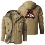 Denver Broncos Windproof Fleece Jacket Hooded Custom Name