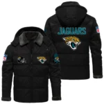Jacksonville Jaguars Puffer Jacket Hooded Detachable x PU Leather Custom Name