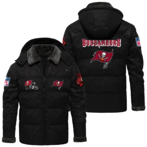 Tampa Bay Buccaneers Puffer Jacket Hooded Detachable x PU Leather Custom Name