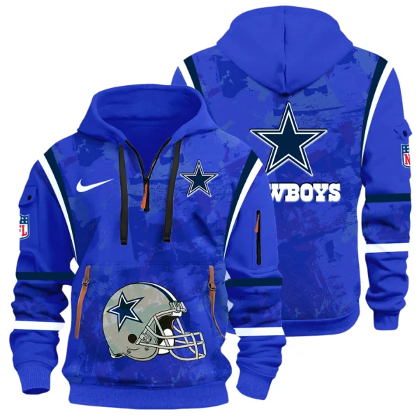 Dallas Cowboys Half Zip Hoodie All Over Prints Custom Text