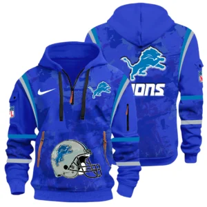 Detroit Lions Half Zip Hoodie All Over Prints Custom Text