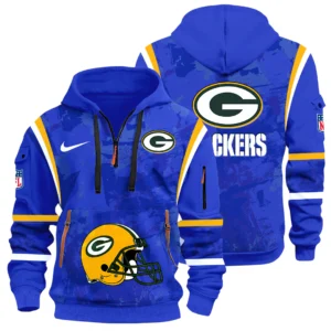 Green Bay Packers Half Zip Hoodie All Over Prints Custom Text