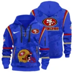 San Francisco 49ers Half Zip Hoodie All Over Prints Custom Text