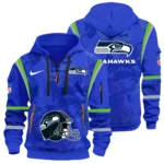 Seattle Seahawks Half Zip Hoodie All Over Prints Custom Text